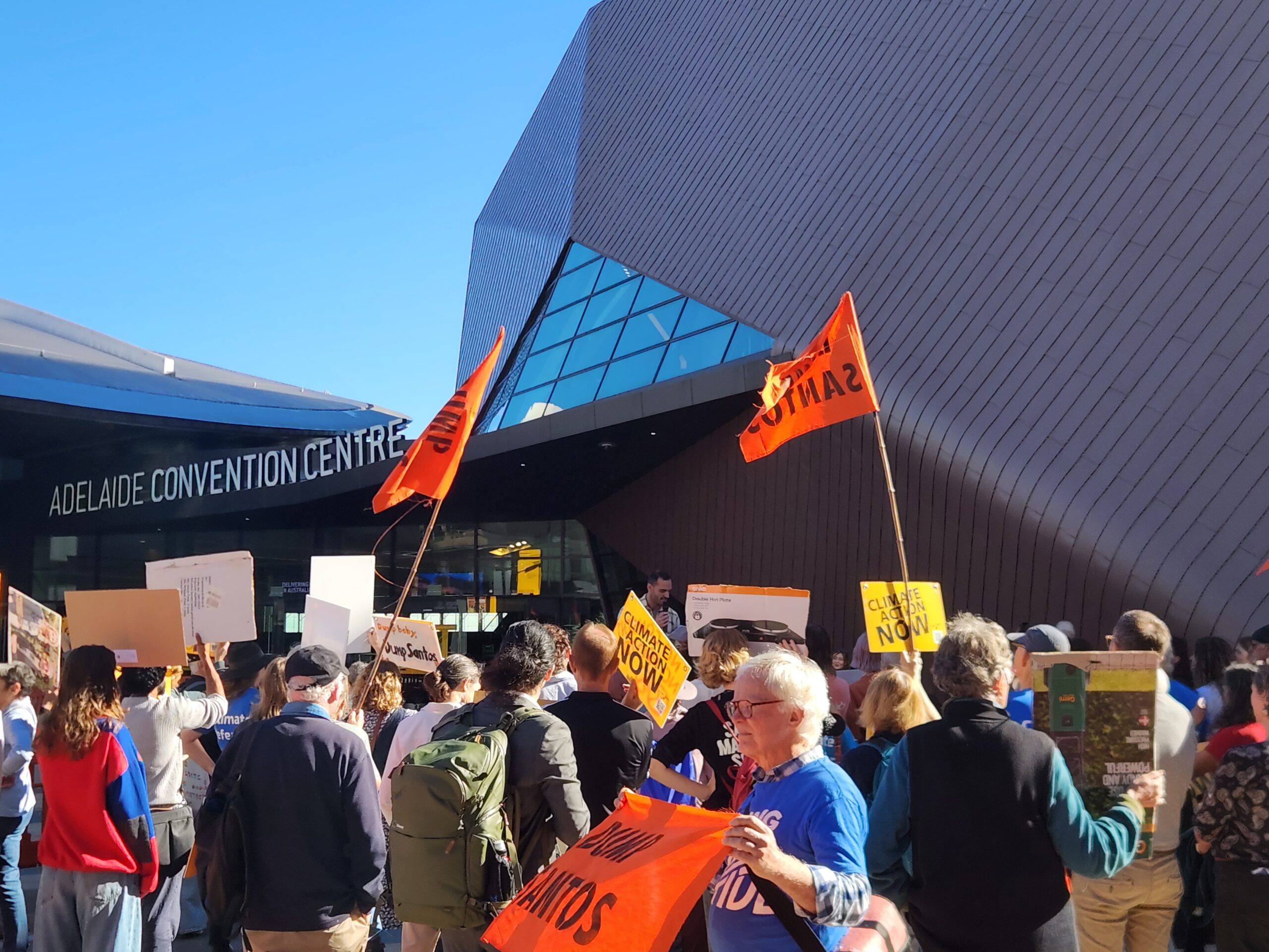 Protesters rally at Santos AGM demanding an end to gas projects episode artwork